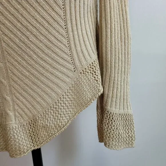 Vintage Y2K tunic sweater extra long sleeves beige medium boho lagom‎ - Picture 4 of 13